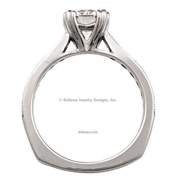 Regal Millegrain Cathedral Engagement Ring